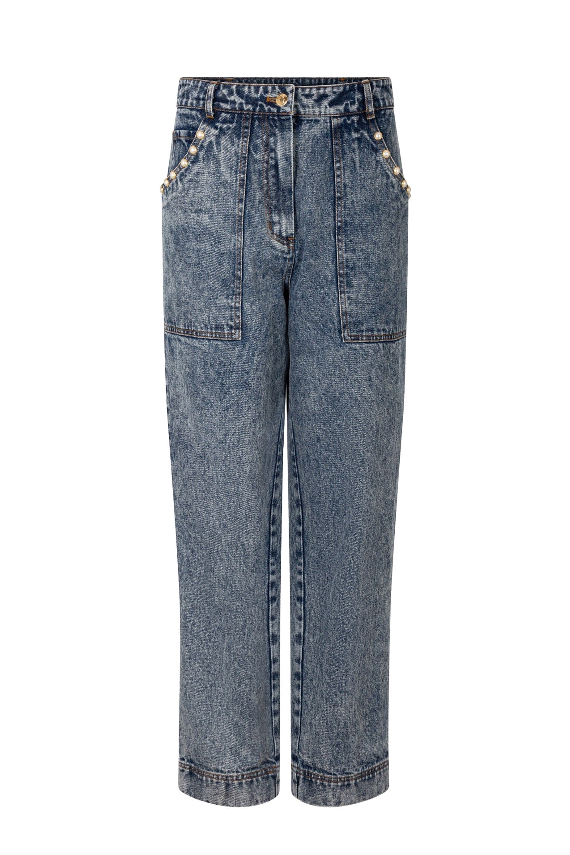 Jean à perles en denim - Bleu