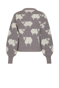 Pull ajusté Denise à manches longues - Gris