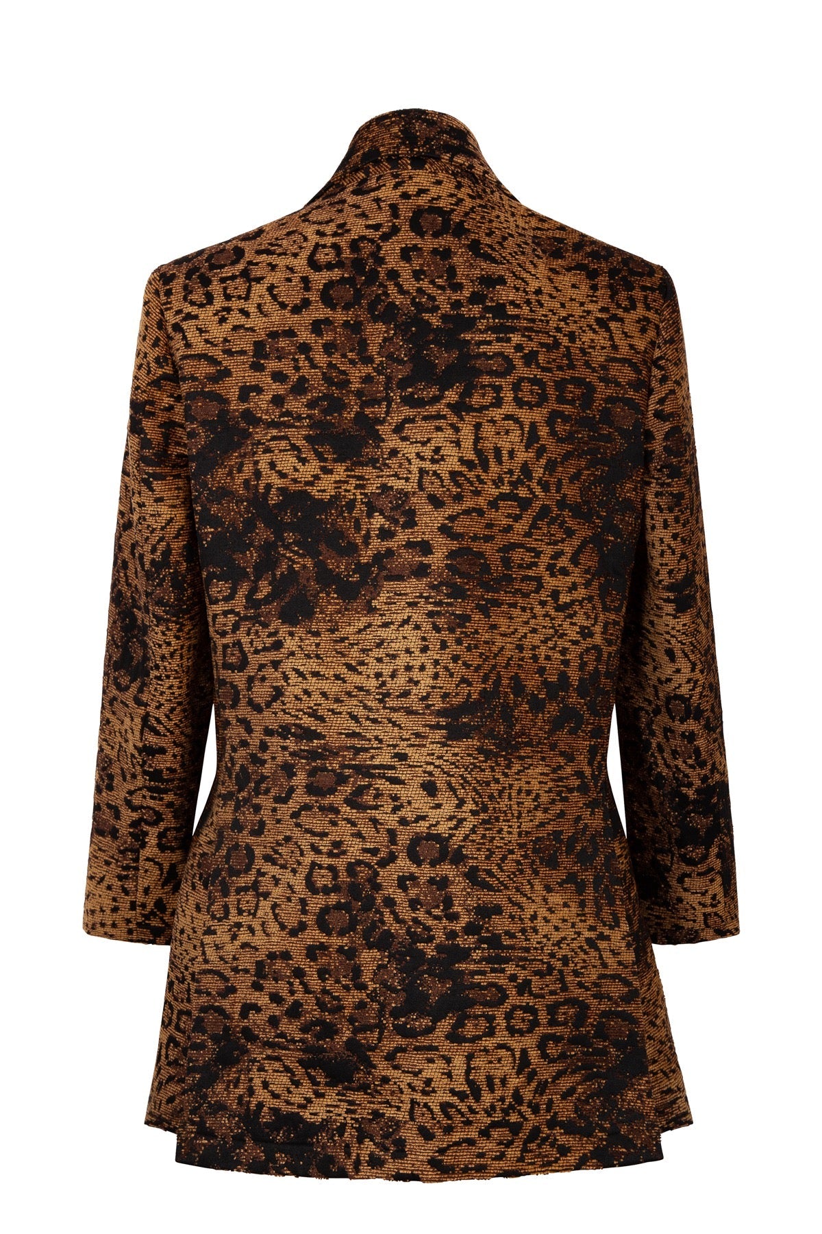 Veste col tailleur à imprimé Panthère - Marron