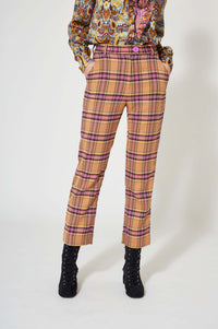 Pantalon taille haute Tartan - Multicolore