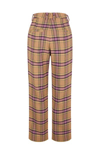 Pantalon taille haute Tartan - Multicolore
