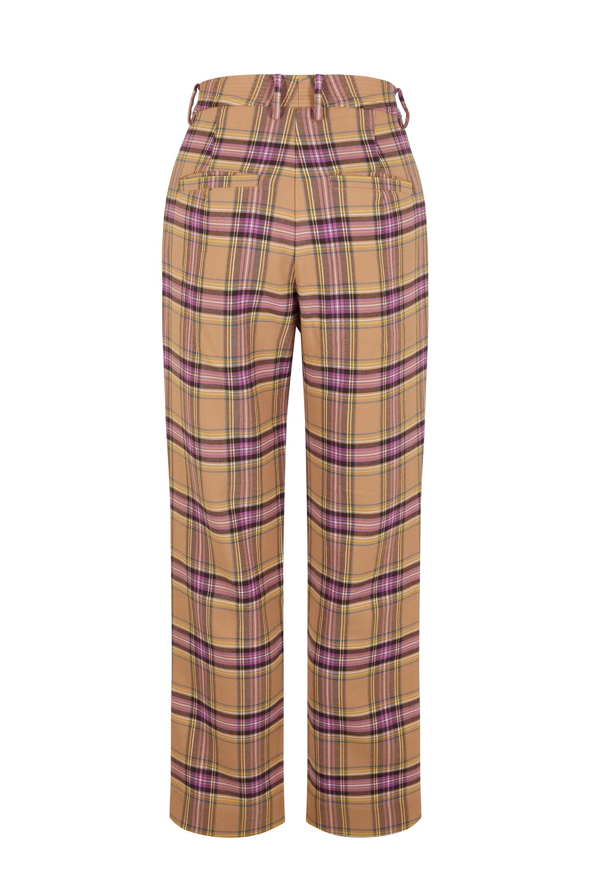 Pantalon taille haute Tartan - Multicolore