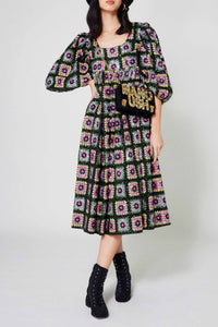 Robe en crochet à paillettes - Noir