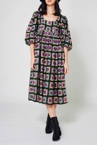 Robe en crochet à paillettes - Noir
