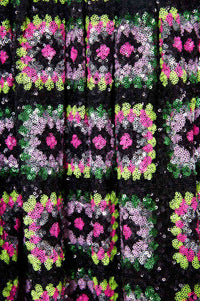 Robe en crochet à paillettes - Noir