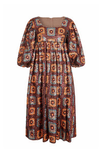 Robe en crochet à paillettes - Marron