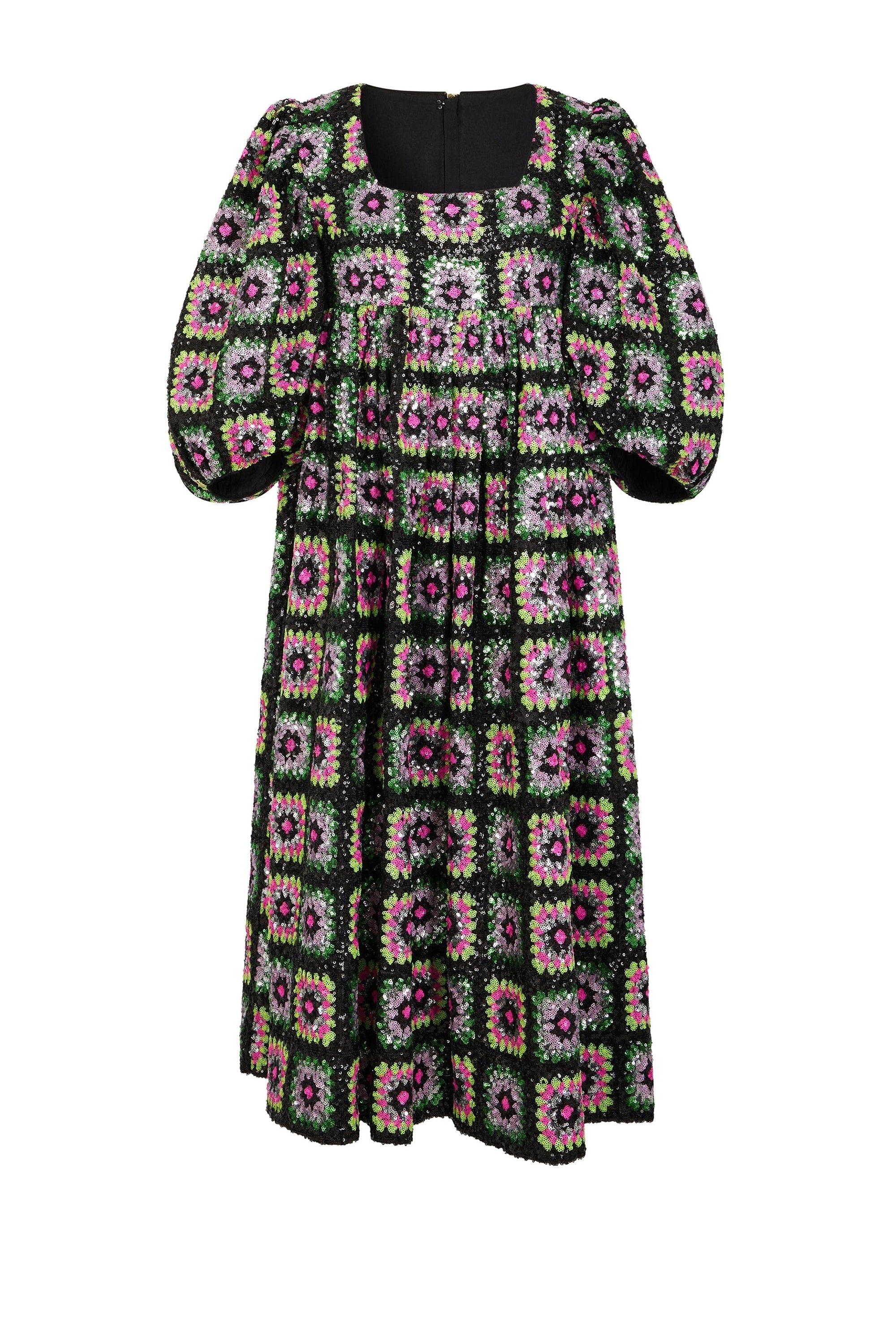 Robe en crochet à paillettes - Noir