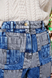 Jean Damier en denim - Noir