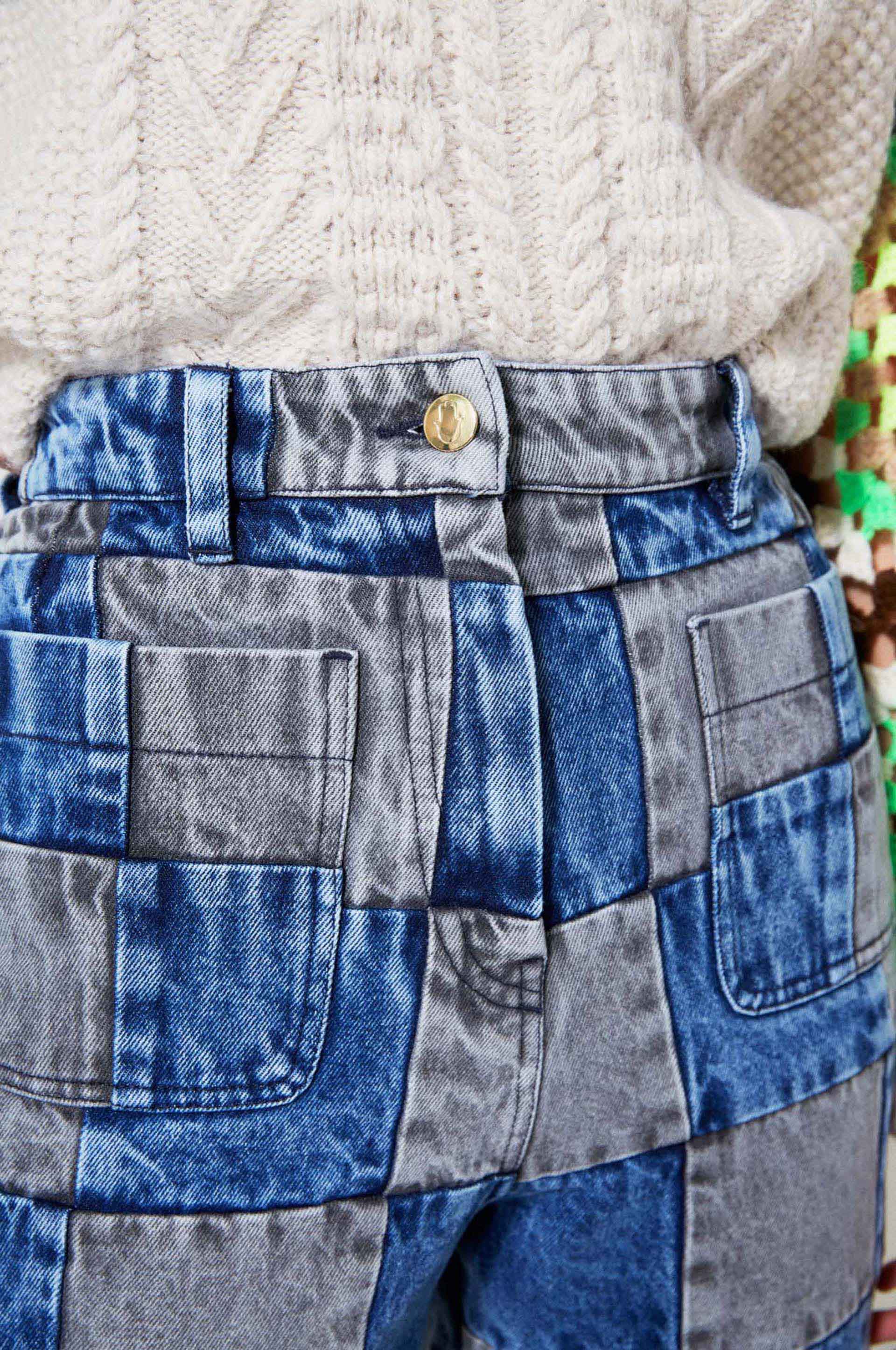 Jean Damier en denim - Noir