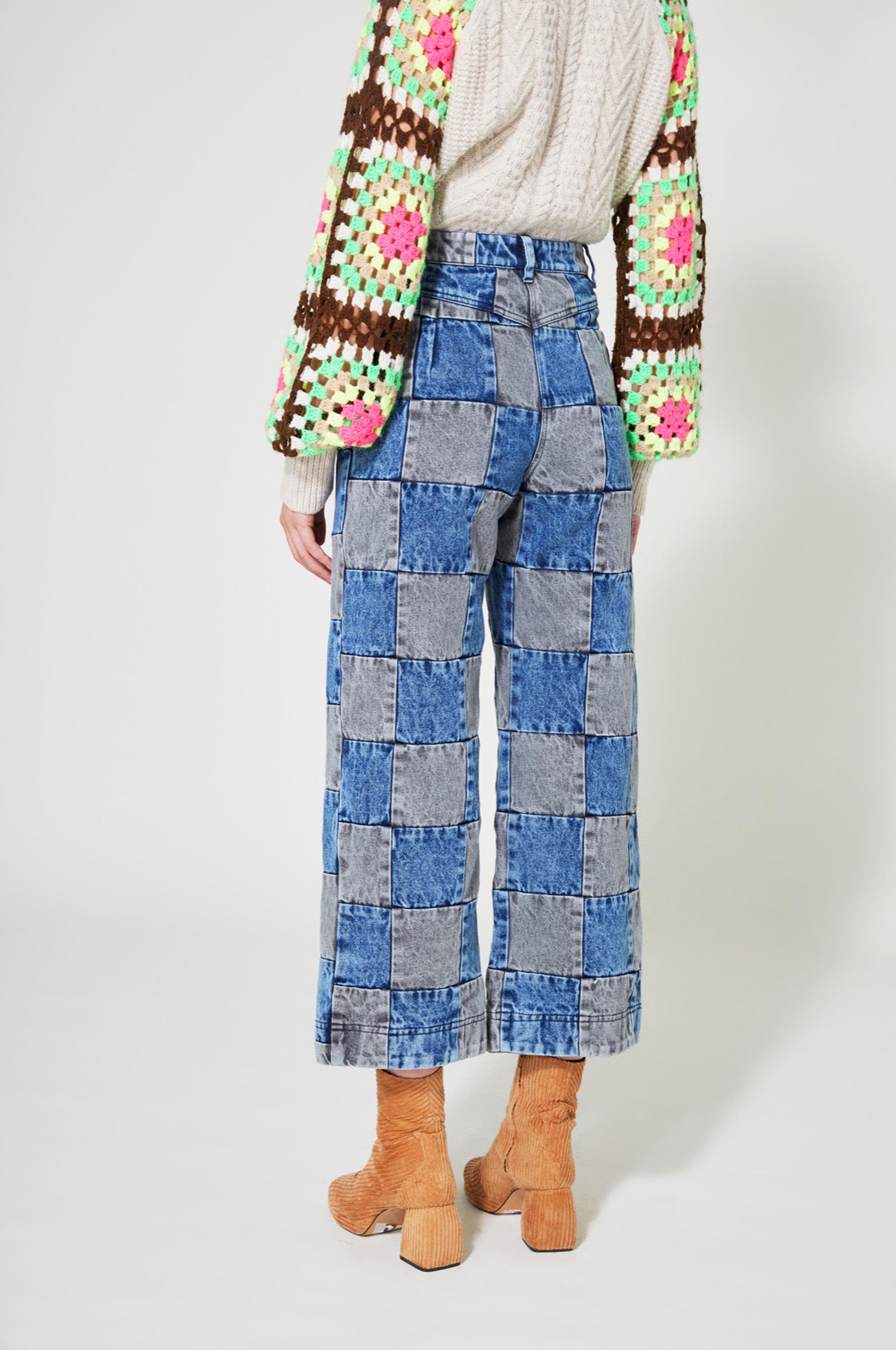 Jean Damier en denim - Noir