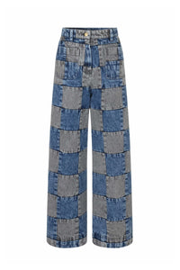 Jean Damier en denim - Noir