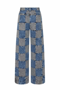 Jean Damier en denim - Noir
