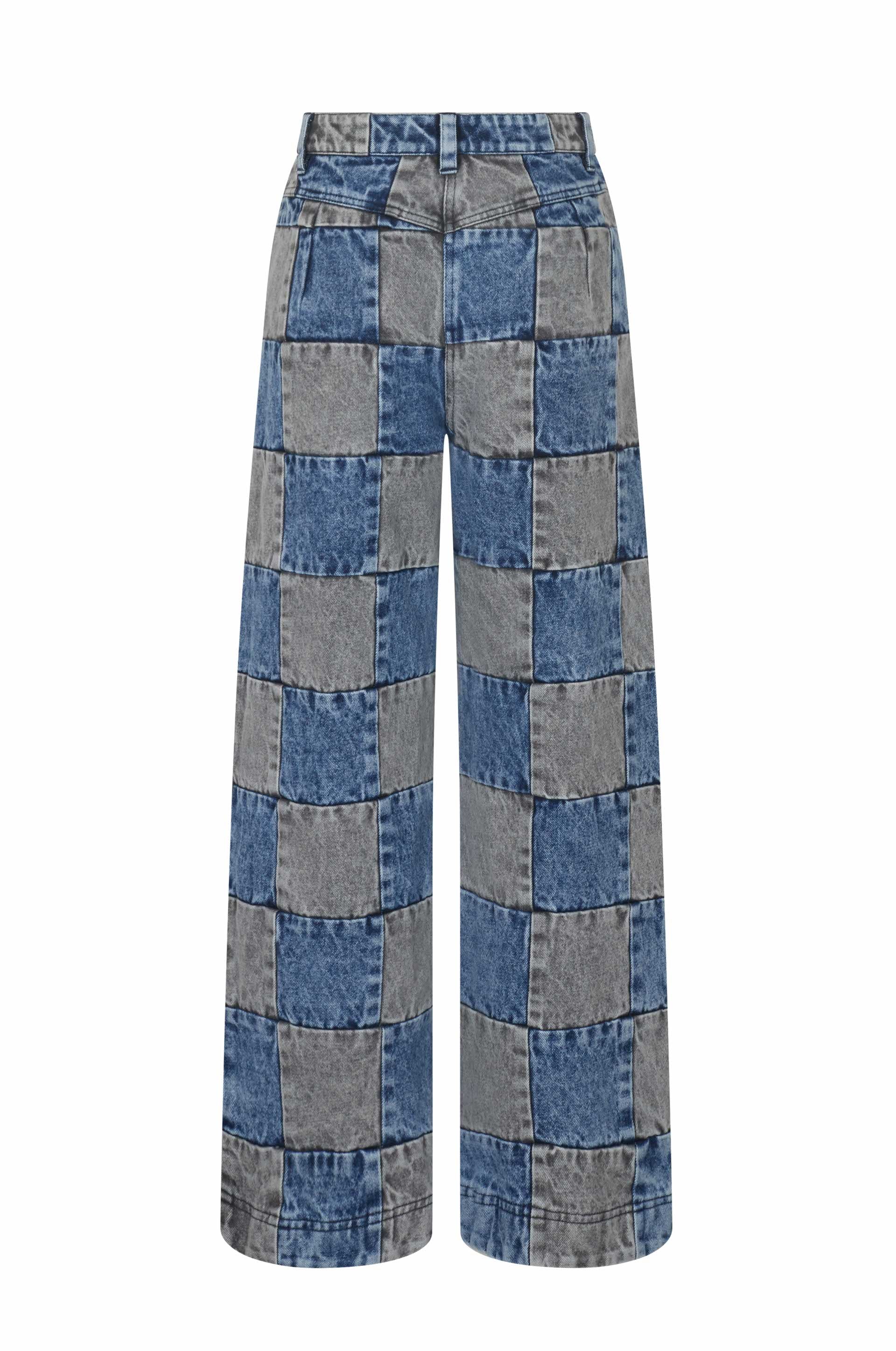 Jean Damier en denim - Noir