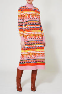 Robe longue Lyly en laine - Multicolore