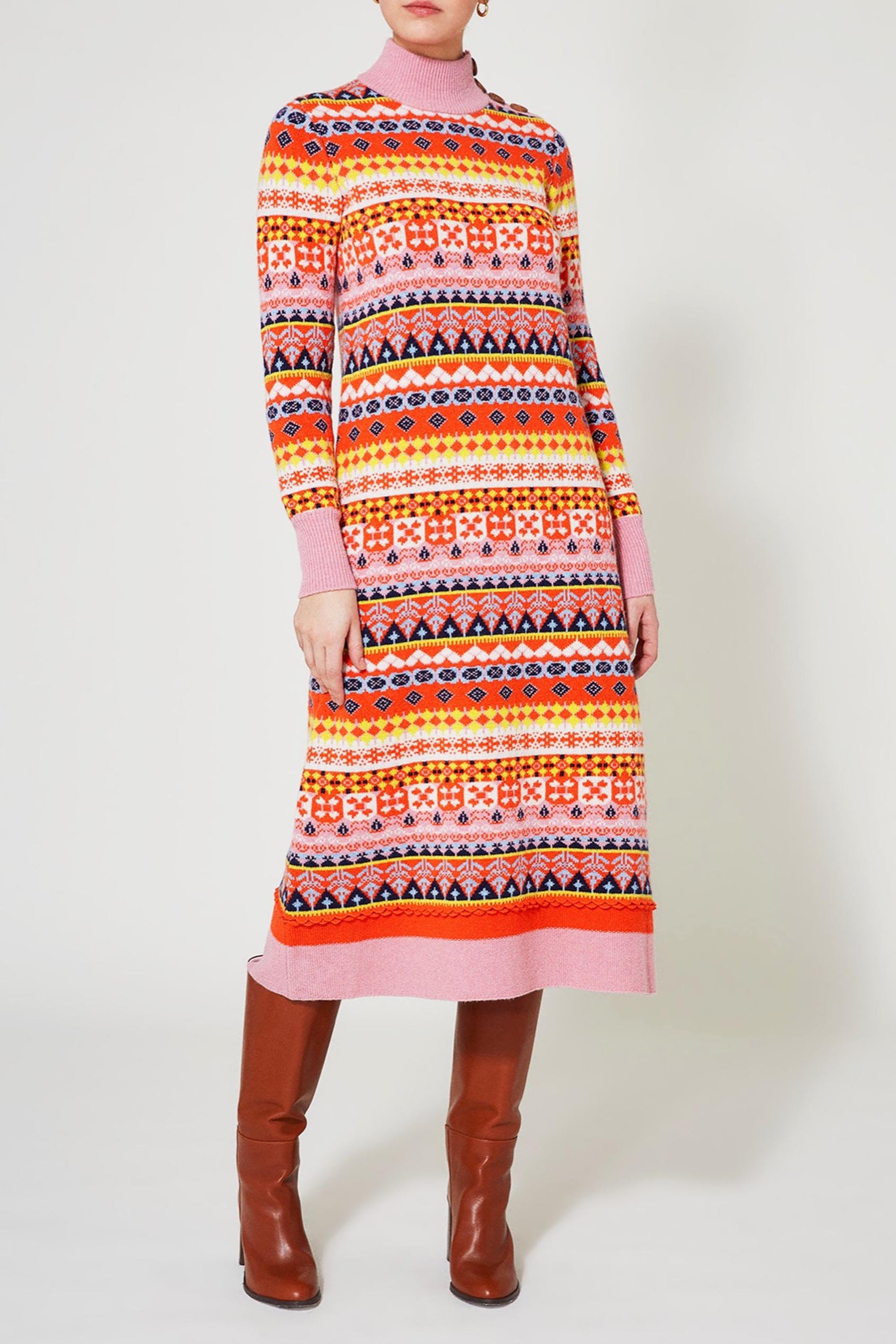 Robe longue Lyly en laine - Multicolore