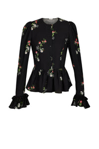 Top Marie Louise à volants - Multicolore