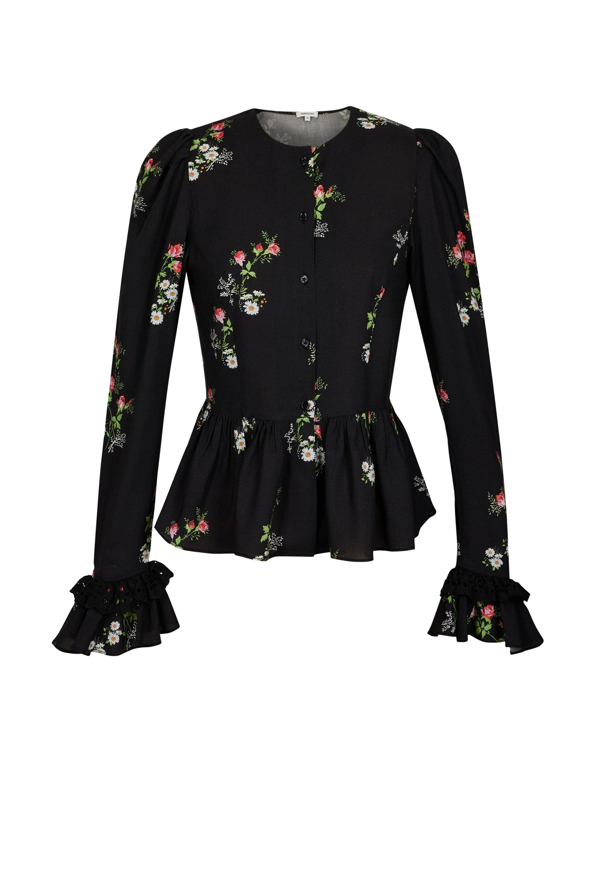 Top Marie Louise à volants - Multicolore