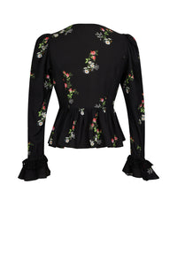 Top Marie Louise à volants - Multicolore
