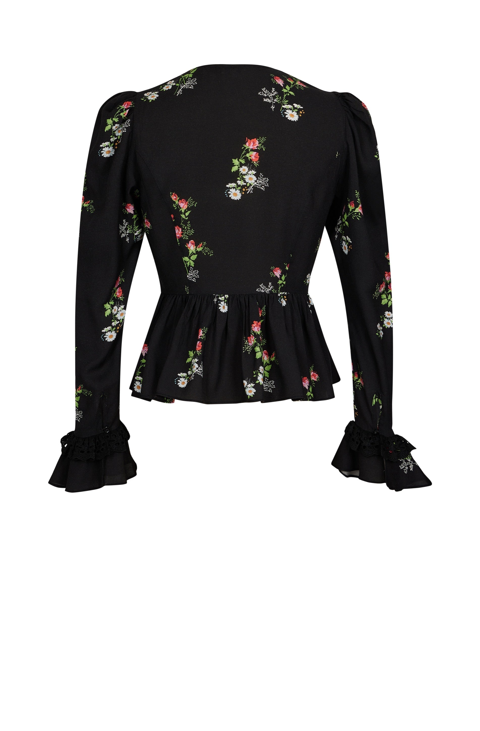 Top Marie Louise à volants - Multicolore