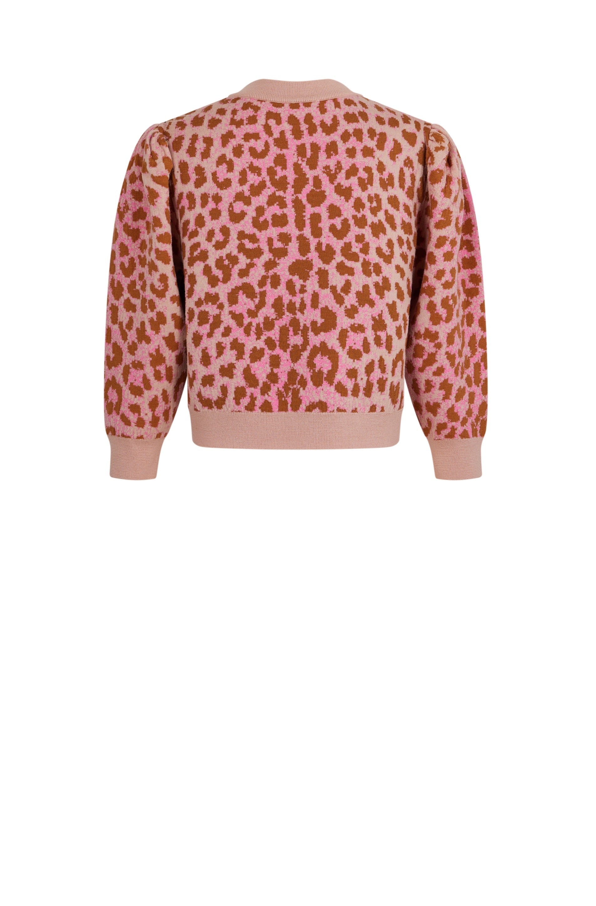 Pull en maille Panthère à manches longues - Rose