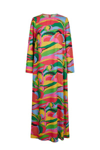 Robe longue caftan Country Pop - Multicolore