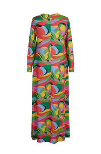 Robe longue caftan Country Pop - Multicolore