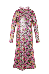 Robe caftan à paillettes - Rose