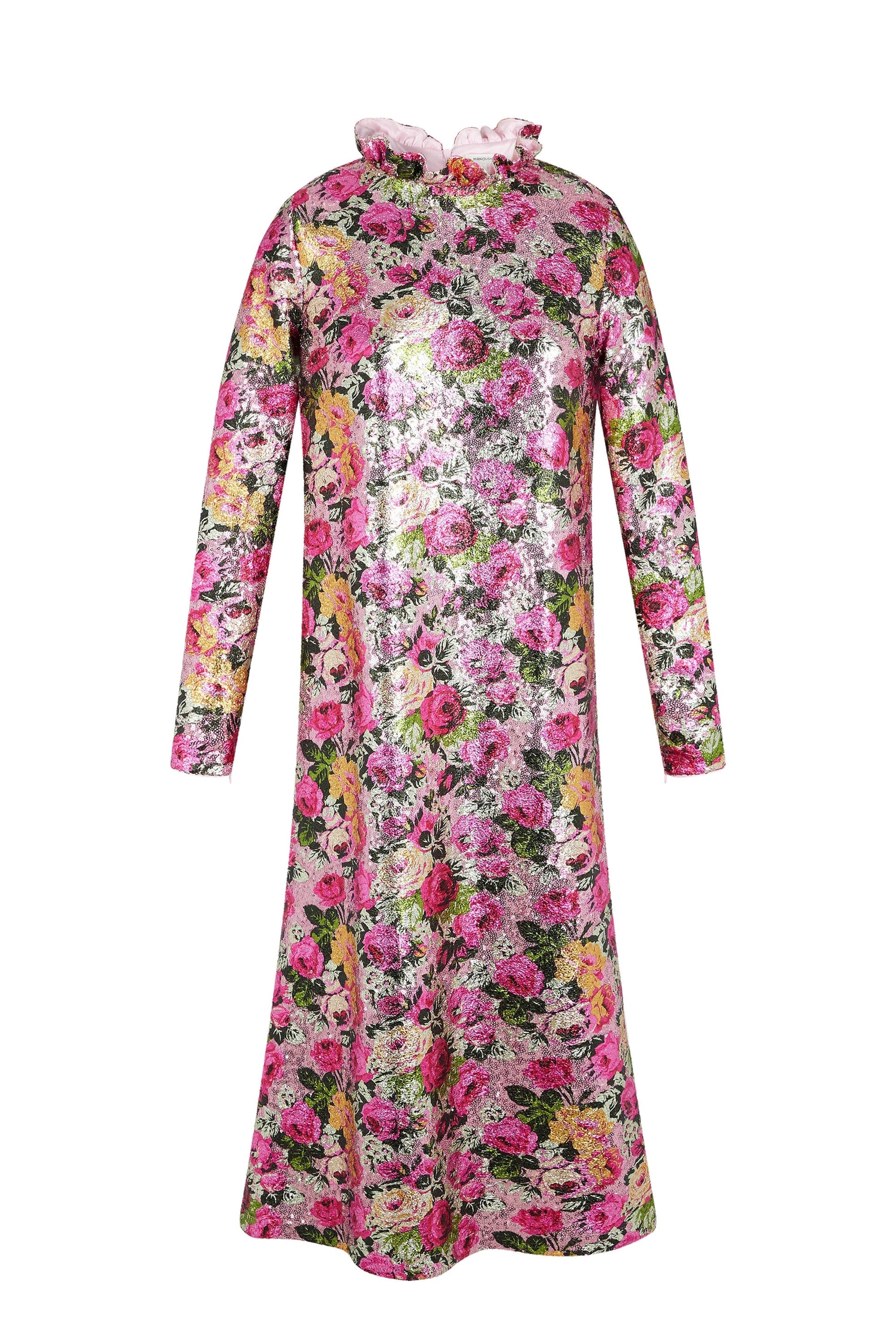 Robe caftan à paillettes - Rose