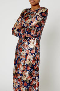 Robe caftan long à paillettes - Rose