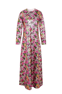 Robe caftan long à paillettes - Rose