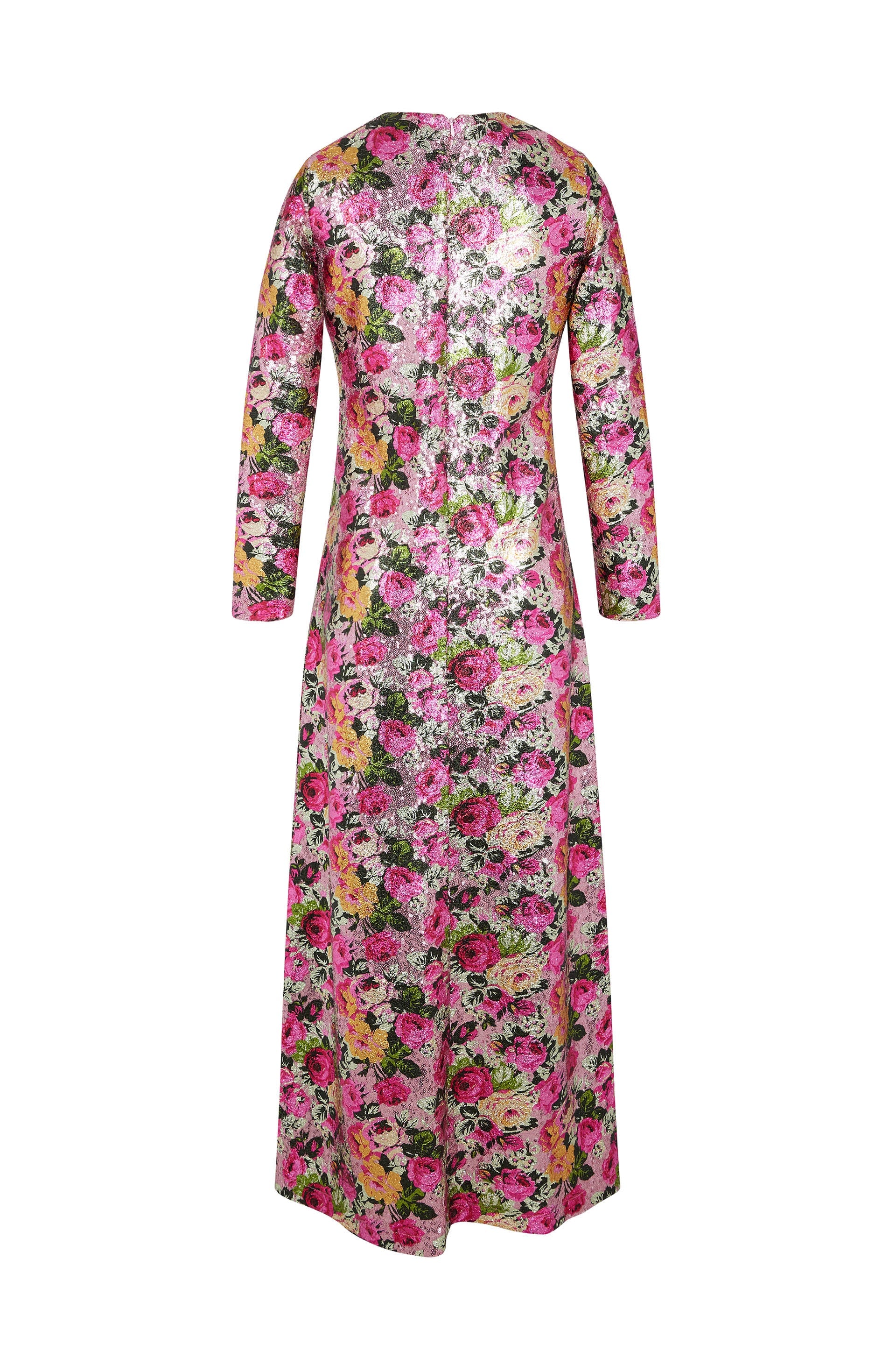Robe caftan long à paillettes - Rose