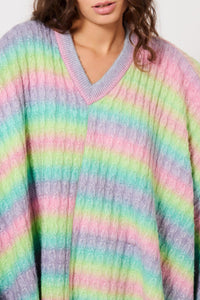 Poncho Arc-en-ciel - Multicolore