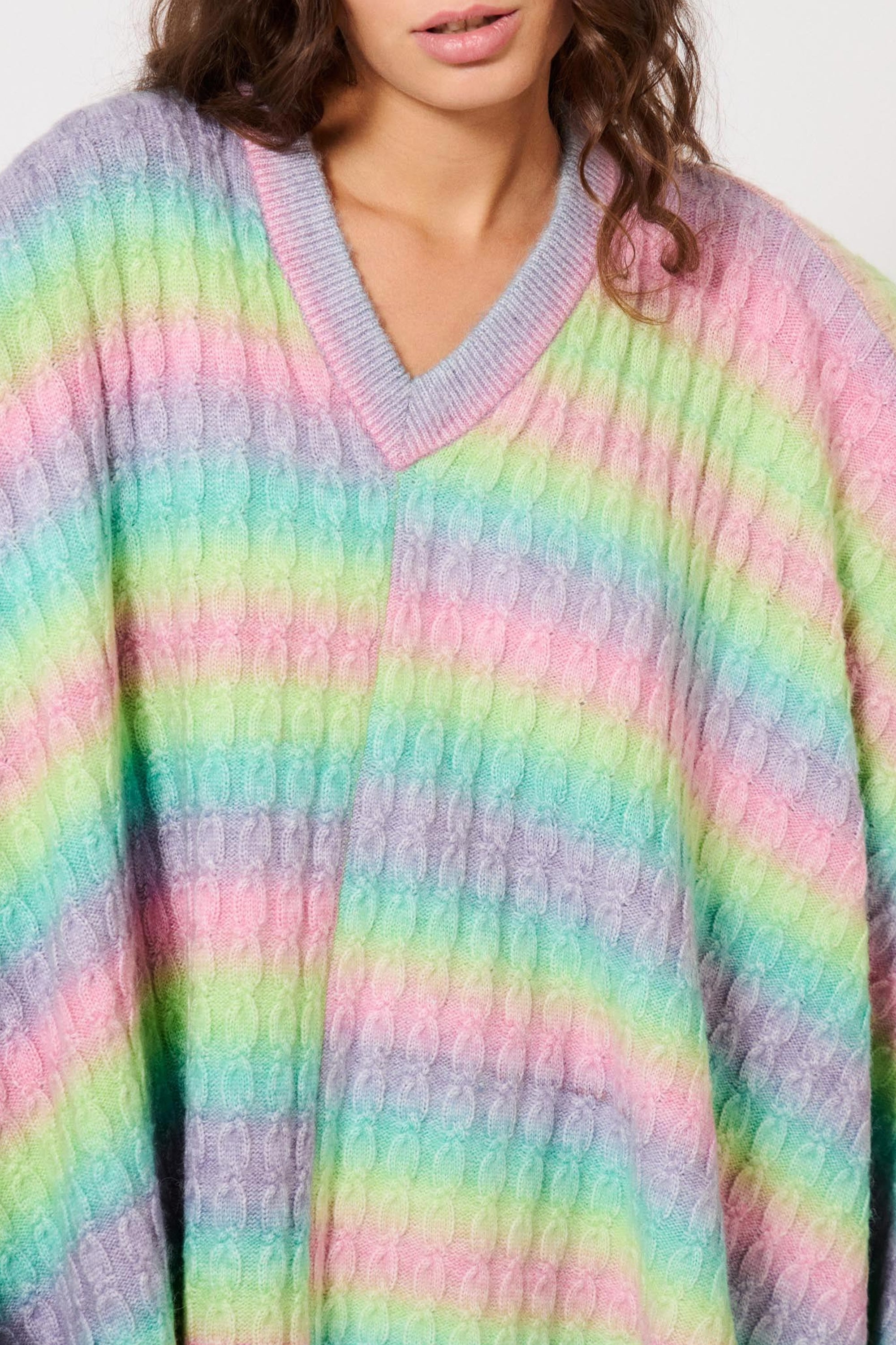 Poncho Arc-en-ciel - Multicolore