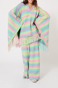 Poncho Arc-en-ciel - Multicolore