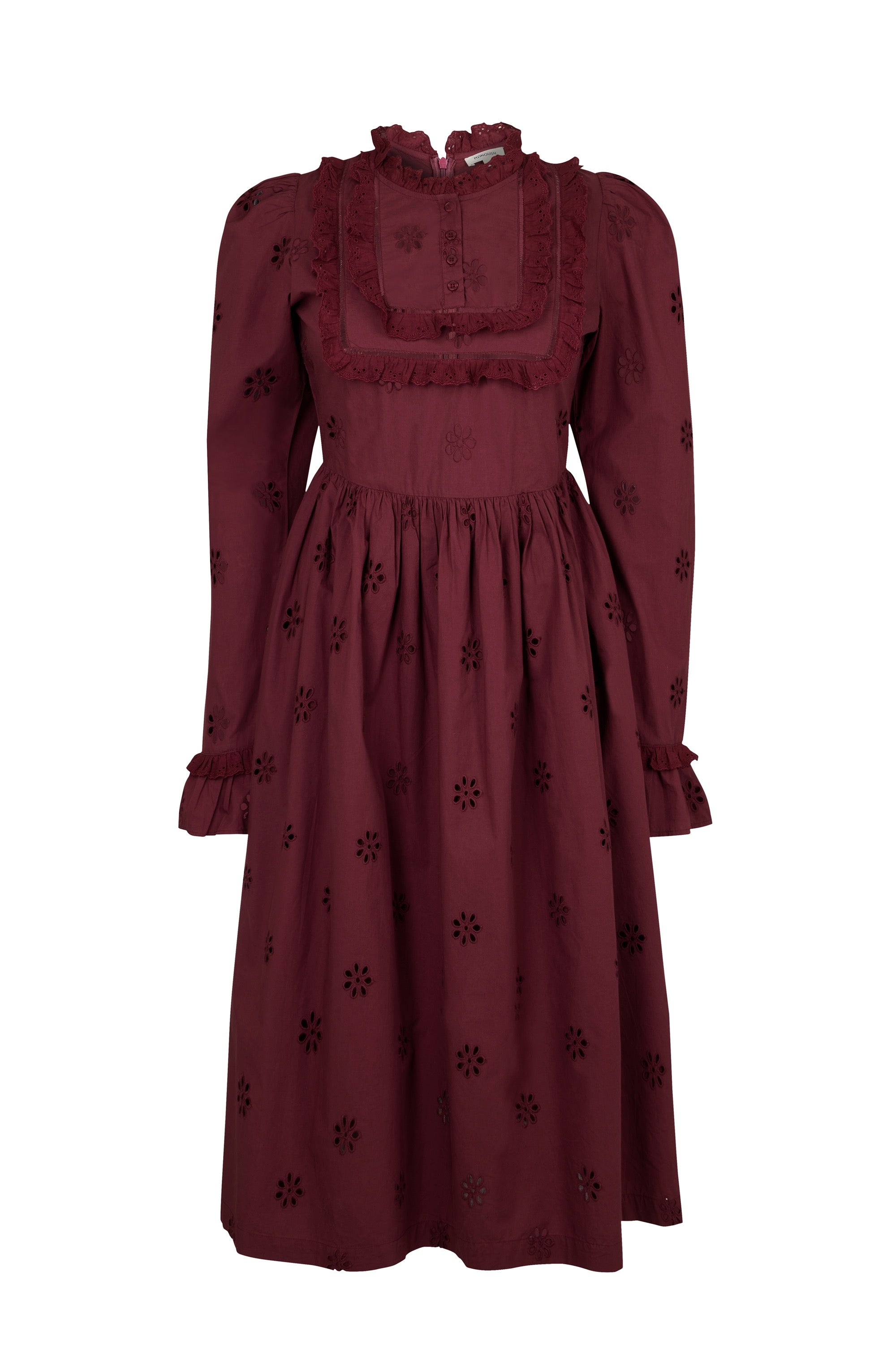 Robe longue Babydoll à dentelle - Noir