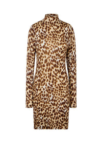Robe à imprimé léopard - Camel