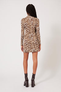 Robe à imprimé léopard - Camel