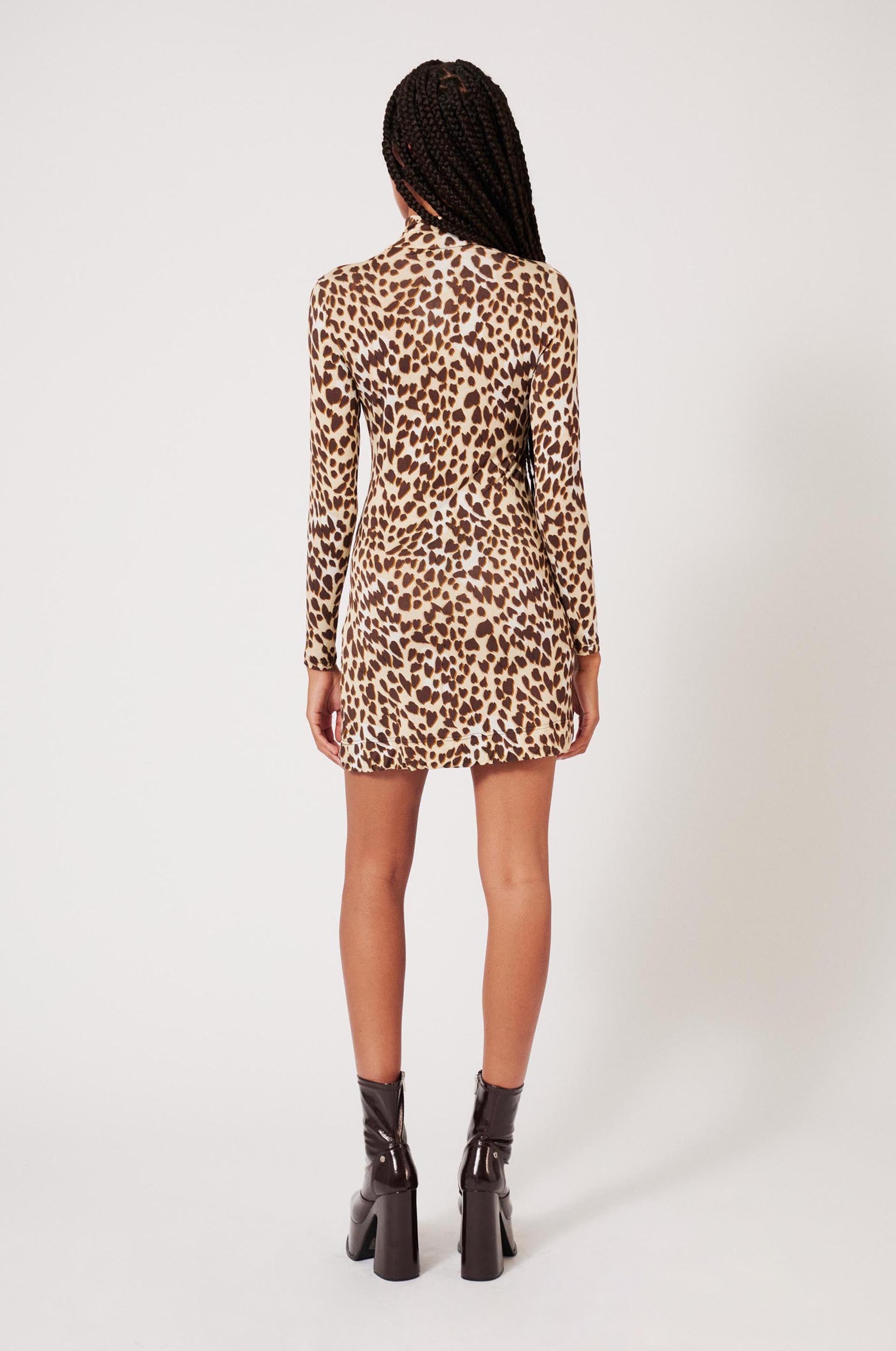 Robe à imprimé léopard - Camel