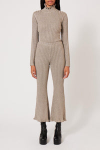 Pantalon côtelé en lurex - Argenté