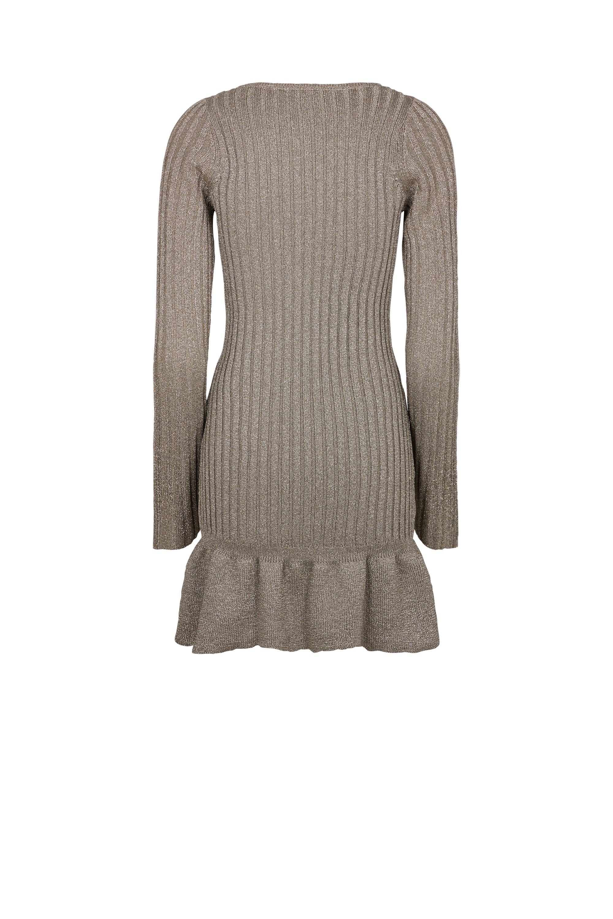 Robe ajustée côtelée en lurex - Argenté