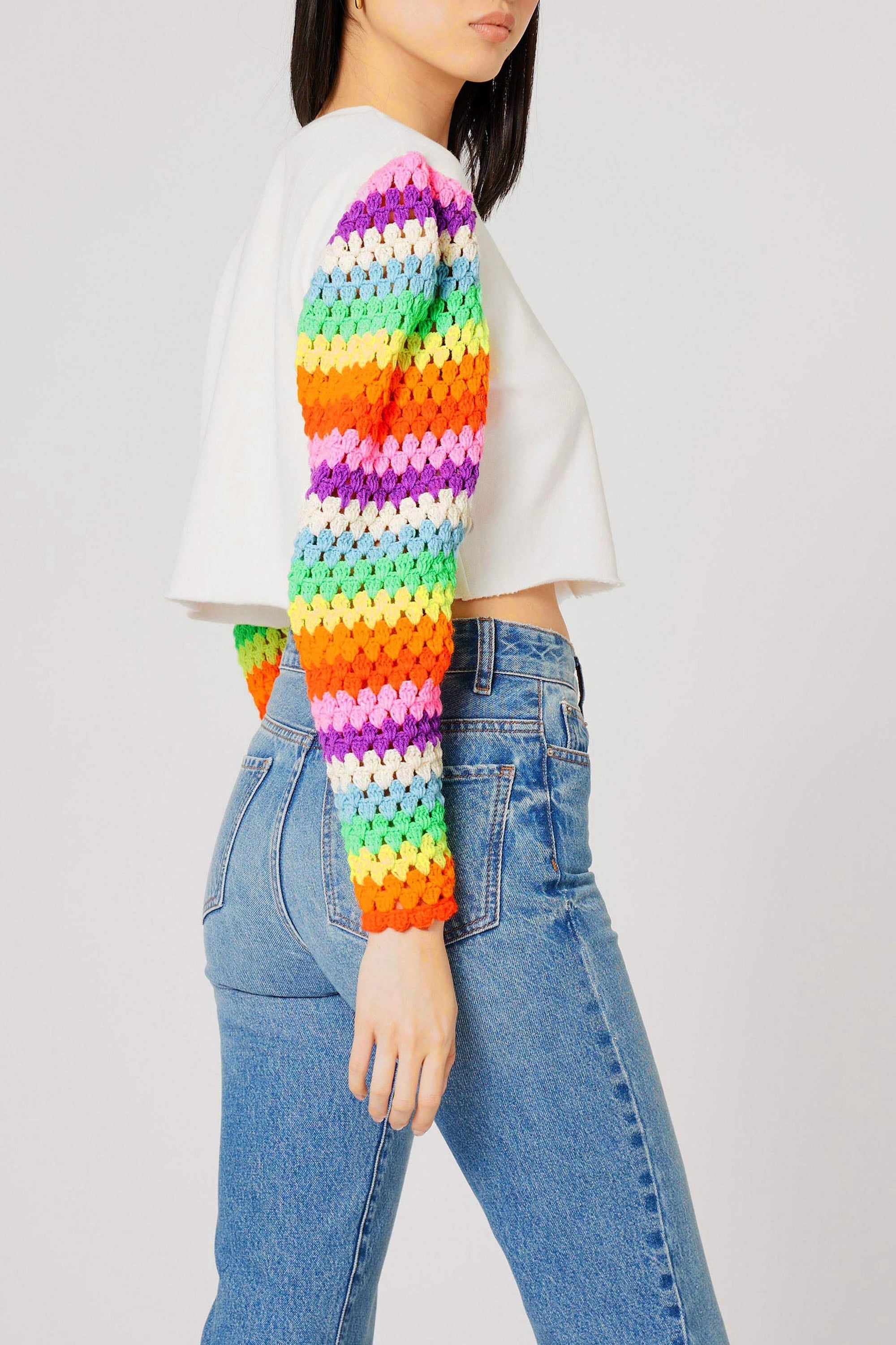 Sweat cosy en crochet - Multicolore