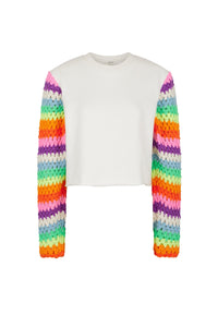 Sweat cosy en crochet - Multicolore