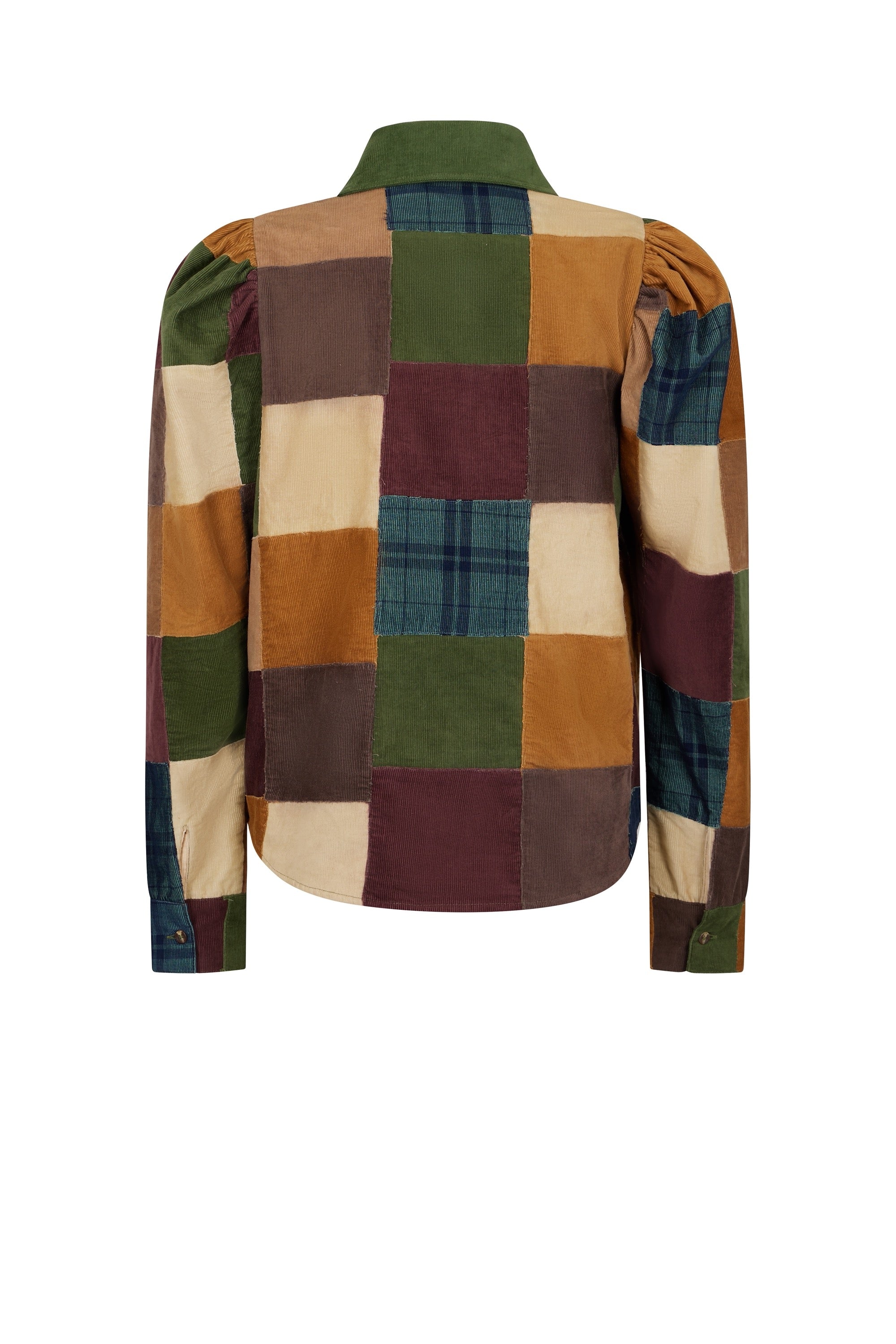 Chemise Girly Damier en velours - Marron