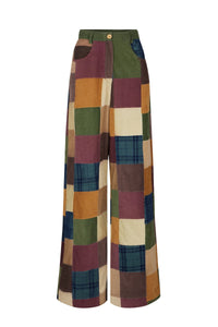 Pantalon Damier en velours - Marron