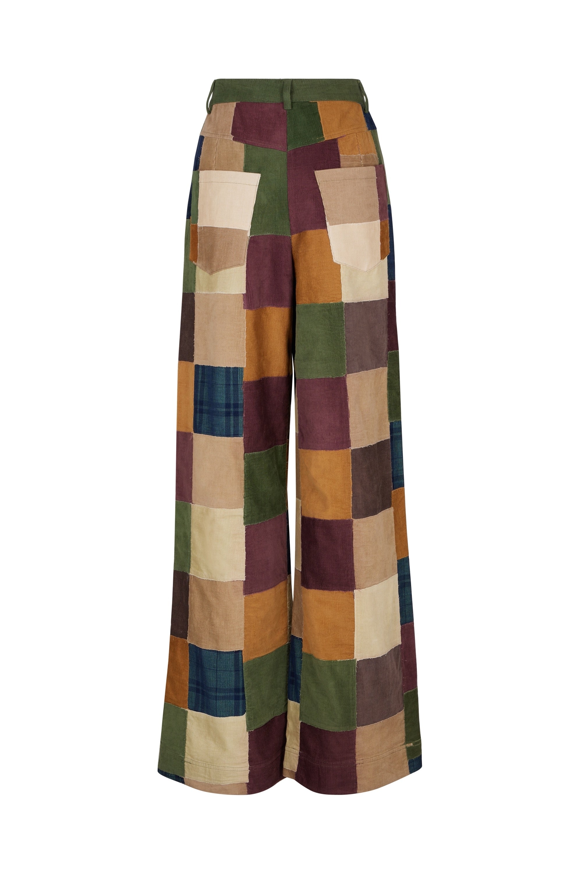 Pantalon Damier en velours - Marron