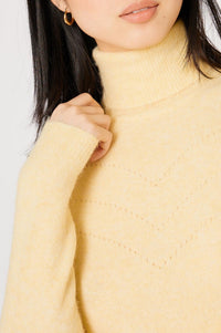 Pull col roulé Doudou en alpaga - Jaune