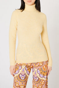 Pull col roulé Doudou en alpaga - Jaune