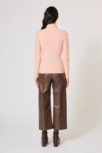 Pull col roulé Doudou en alpaga - Rose