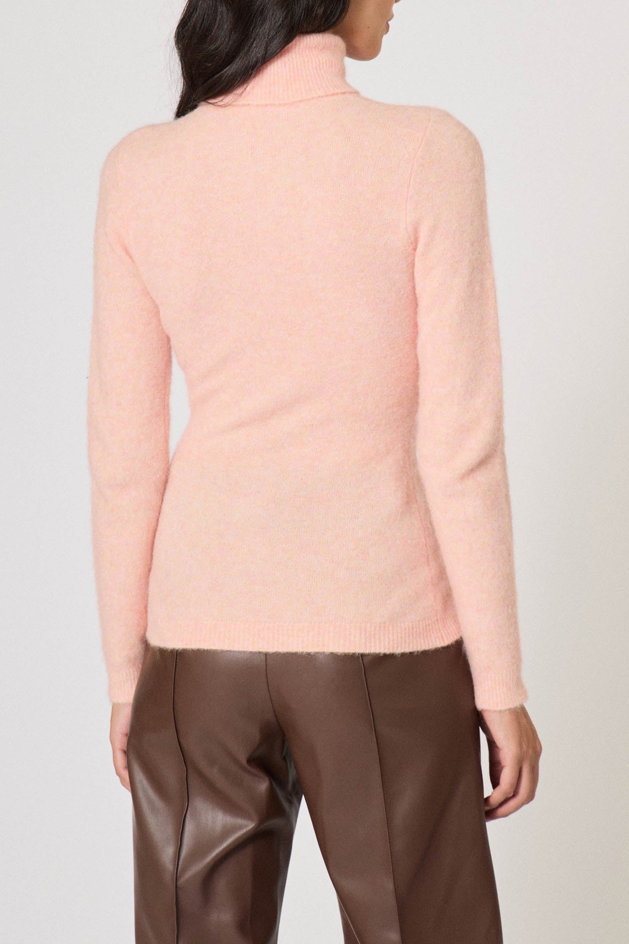 Pull col roulé Doudou en alpaga - Rose