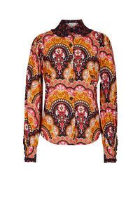 Chemise à imprimé 70's - Rose